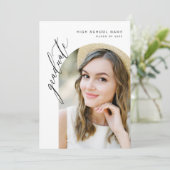 ミニマモダンリストアーチフォト卒業パーティー 招待状 (スタンド正面)