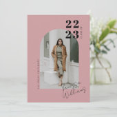 ミニマモダンリストアーチフォト卒業パーティー 招待状 (スタンド正面)