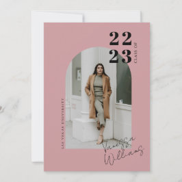 ミニマモダンリストアーチフォト卒業パーティー 招待状