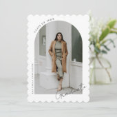 ミニマモダンリストアーチフォト卒業パーティー 招待状 (スタンド正面)