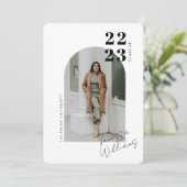 ミニマモダンリストアーチフォト卒業パーティー 招待状 (スタンド正面)