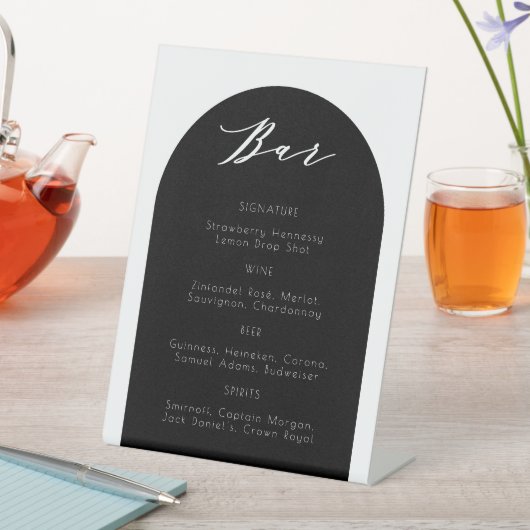 ミニマモダンリストアーチブ結婚ラックのバー記号 台座サイン (インサイチュ)