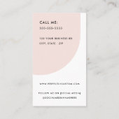 ミニマモダンリストアーチホワイトライト赤面ピンク 名刺 (裏面)