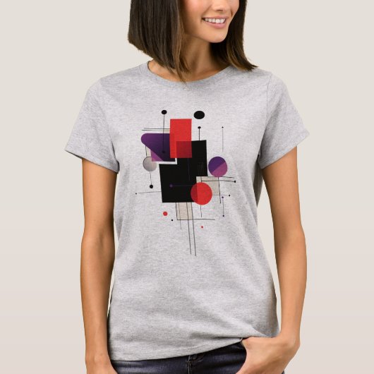 ミニマモダンリストアート抽象芸術幾何学模様Tシャツ Tシャツ (正面)