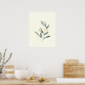 ミニマモダンリストアート。ミニマリストブランチ ポスター (キッチン)