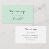 ミニマモダンリストイチョウ葉ミント 名刺 (正面/裏面)