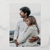 ミニマモダンリストイニシャルフォトグリーン金ゴールド箔 箔招待状 (裏面)