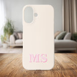 ミニマモダンリストイニシャルモノグラム iPhone 16ケース<br><div class="desc">ミニマルパーソナライズされたスタイポグラフィでカスタムイニシャル名で独自のiPhoneケースを作モダン成するさまざまな色やスタイルで利用可能。</div>
