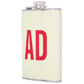 ミニマモダンリストイニシャルレッドモノグラムベージュ フラスク (左)