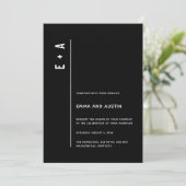 ミニマモダンリストイニシャル写真結婚の 招待状 (スタンド正面)