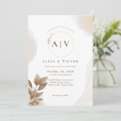 ミニマモダンリストイニシャル結婚ズ 招待状 (スタンド正面)