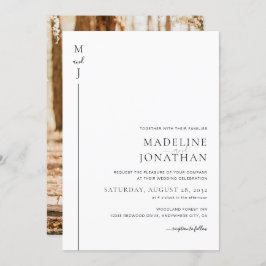 ミニマモダンリストイニシャル・モノグラ結婚ム・フォトI 招待状