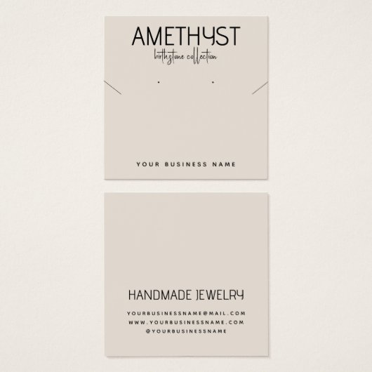 ミニマモダンリストイヤリングジュエリー表示カード (正面&裏面)