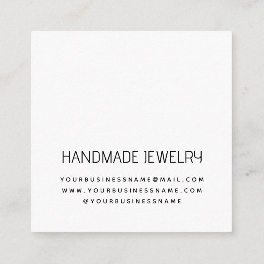 ミニマモダンリストイヤリングジュエリー表示カード エンクロージャーカード (裏面)