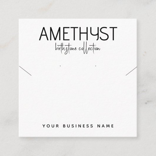 ミニマモダンリストイヤリングジュエリー表示カード エンクロージャーカード (正面)