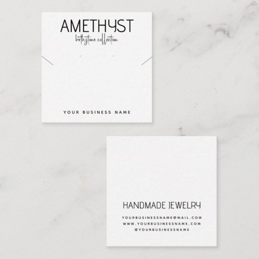 ミニマモダンリストイヤリングジュエリー表示カード エンクロージャーカード (正面/裏面)