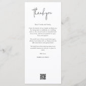 ミニマモダンリストウェディングレセプションサンキュー&サンキュー メニュー (裏面)
