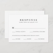 ミニマモダンリストウェディングRSVPカード エンクロージャーカード (正面/裏面)