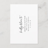 ミニマモダンリストウェディングRSVPカード エンクロージャーカード (裏面)