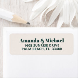 ミニマモダンリストエメラルドグリーンとベージュ色ベージュ ラベル