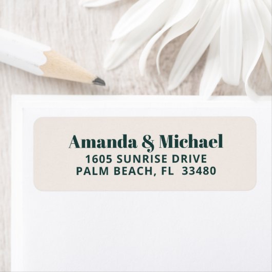 ミニマモダンリストエメラルドグリーンとベージュ色ベージュ ラベル (インサイチュ)