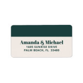 ミニマモダンリストエメラルドグリーンとベージュ色ベージュ ラベル (正面)