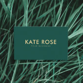 ミニマモダンリストエメラルドグリーンビジネスカード 名刺