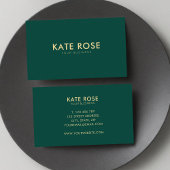 ミニマモダンリストエメラルドグリーンビジネスカード 名刺