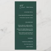 ミニマモダンリストエメラルド結婚グリーンのメニュー メニュー (正面)