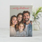 ミニマモダンリストエレガントのクリスマスカスタム写真 シーズンカード (スタンド正面)
