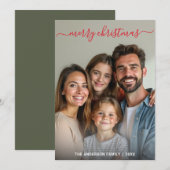 ミニマモダンリストエレガントのクリスマスカスタム写真 シーズンカード (正面/裏面)