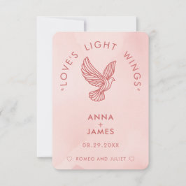 ミニマモダンリストエレガントのロミオとジュリエット結婚の サンキューカード