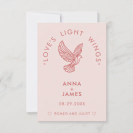 ミニマモダンリストエレガントのロミオとジュリエット結婚の サンキューカード