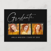 ミニマモダンリストエレガントインクスクリプト3 Photo Grad ポストカード (正面)