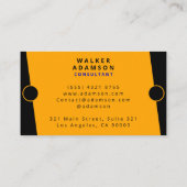 ミニマモダンリストエレガントオレンジとブラック 名刺 (裏面)