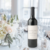 ミニマモダンリストエレガントカスタムウェディングアイボリー ワインラベル