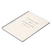 ミニマモダンリストエレガントカスタムウェディングクリーム ノートブック (左側)