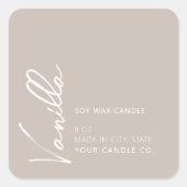 ミニマモダンリストエレガントキャンドルラベル スクエアシール (正面)
