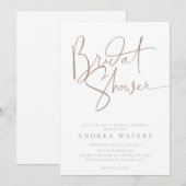 ミニマモダンリストエレガントクラシックブライダルシャワー 招待状 (正面/裏面)