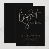 ミニマモダンリストエレガントクラシックブライダルシャワー 招待状 (正面/裏面)