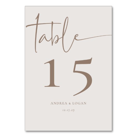 ミニマモダンリストエレガントクラシック テーブルナンバー (正面)