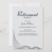 ミニマモダンリストエレガントグレー退職パーティー 招待状 (正面)