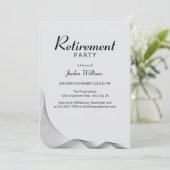ミニマモダンリストエレガントグレー退職パーティー 招待状 (スタンド正面)