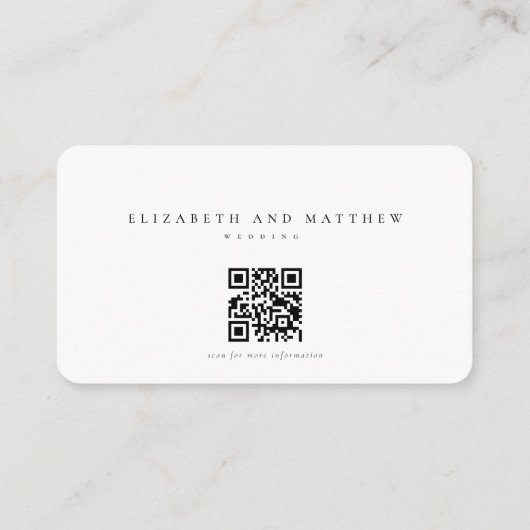 ミニマモダンリストエレガントシックの結婚ウェブサイト エンクロージャーカード (裏面)