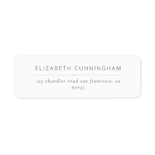 ミニマモダンリストエレガントシック差出人住所ラベ ラベル (正面)