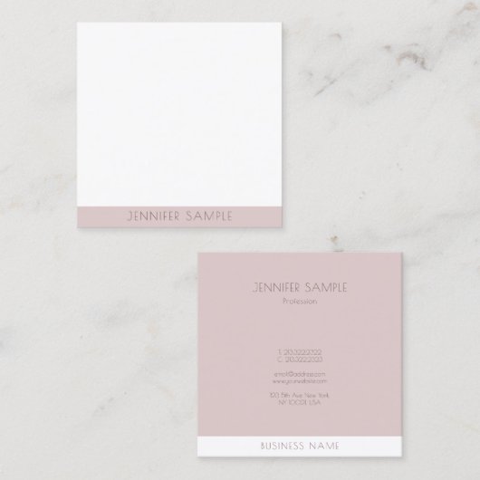 ミニマモダンリストエレガントシンプルテンプレートモディッシュ スクエア名刺 (正面/裏面)