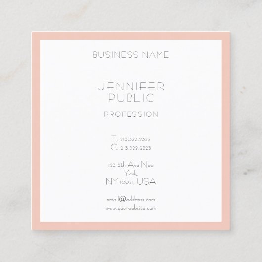 ミニマモダンリストエレガントシンプルプロフェッショナル スクエア名刺 (裏面)