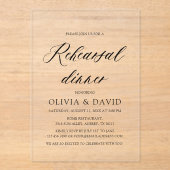 ミニマモダンリストエレガントシンプルリハーサルディナー アクリル招待状 (正面)