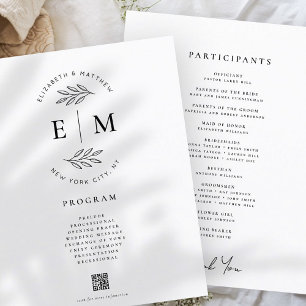 ミニマモダンリストエレガントシンプル結婚式 プログラム