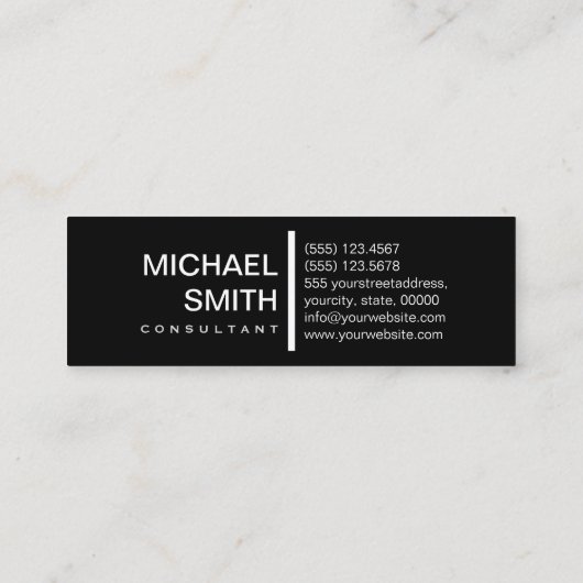 ミニマモダンリストエレガントタン&ブラック スキニー名刺 (裏面)